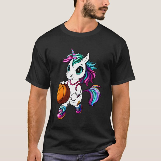 Einhorn Basketball T-Shirt (Vorderseite)