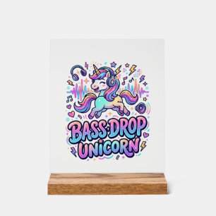 Einhorn Bass Drop Einhorn Geschenk Idee Typografie Acrylschild