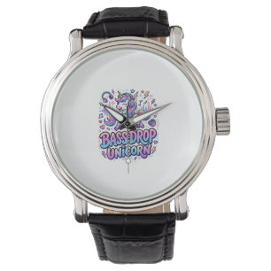 Einhorn Bass Drop Einhorn Geschenk Idee Typografie Armbanduhr