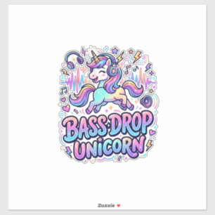 Einhorn Bass Drop Einhorn Geschenk Idee Typografie Aufkleber