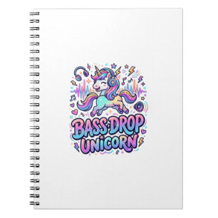 Einhorn Bass Drop Einhorn Geschenk Idee Typografie Notizblock
