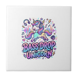 Einhorn Bass Drop Einhorn Geschenkidee Typografie  Fliese