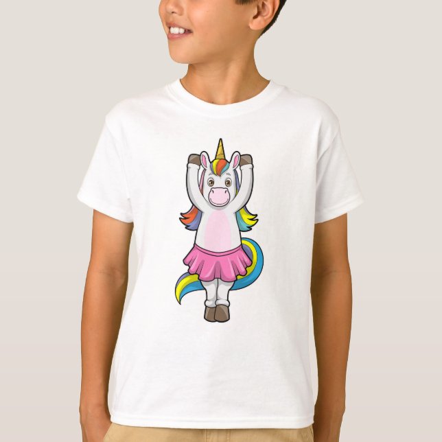 Einhorn beim Ballett-Tanz mit dem Rock T-Shirt (Vorderseite)