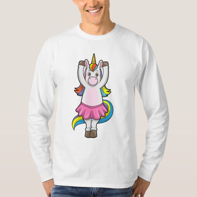 Einhorn beim Ballett-Tanz mit dem Rock T-Shirt (Vorderseite)