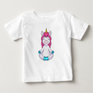 Einhorn beim Meditieren im Sitzen Baby T-shirt