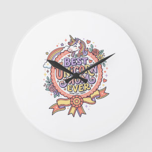 Einhorn Beste Einhorn-Mutter überhaupt Whimsical Z Große Wanduhr