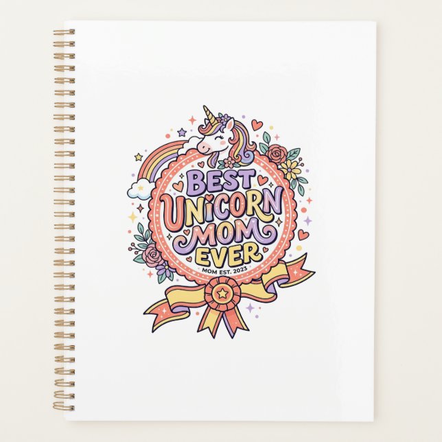 Einhorn Beste Einhorn-Mutter überhaupt Whimsical Z Planer (Vorderseite)