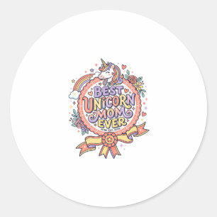 Einhorn Beste Einhorn-Mutter überhaupt Whimsical Z Runder Aufkleber