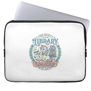 Einhorn-Bibliothek Einhorn Whimsical Grafik T-Shir Laptopschutzhülle