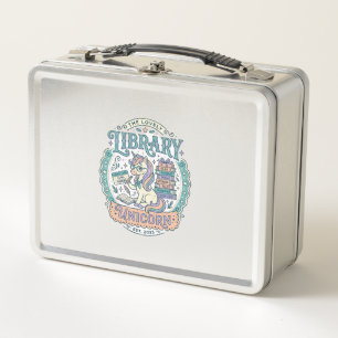 Einhorn-Bibliothek Einhorn Whimsical Grafik T-Shir Metall Brotdose
