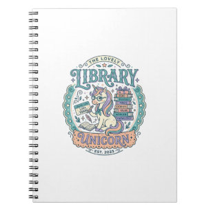 Einhorn-Bibliothek Einhorn Whimsical Grafik T-Shir Notizblock