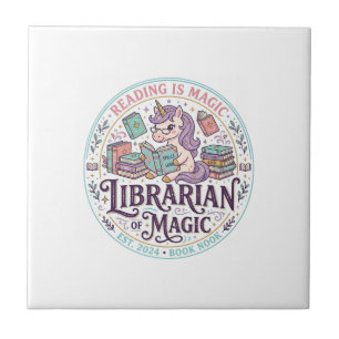 Einhorn-Bibliothekar der Magie Original-Produktgra Fliese