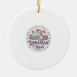 Einhorn-Bibliothekar der Magie Original-Produktgra Keramik Ornament