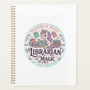 Einhorn-Bibliothekar der Magie Original-Produktgra Planer