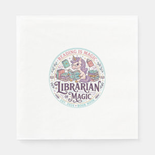 Einhorn-Bibliothekar der Magie Original-Produktgra Serviette