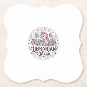 Einhorn-Bibliothekar der Magie Original-Produktgra Untersetzer