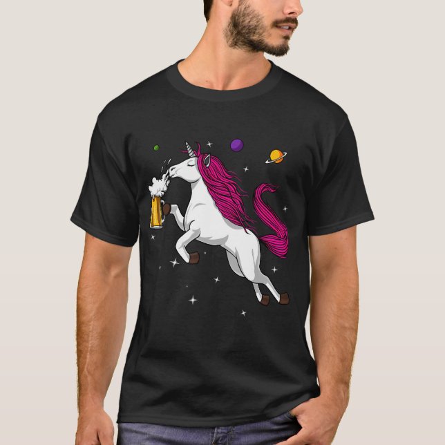 Einhorn Bierparty T-Shirt (Vorderseite)