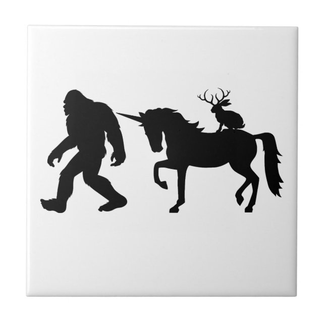 Einhorn, Bigfoot, Jackalope Fliese (Vorderseite)