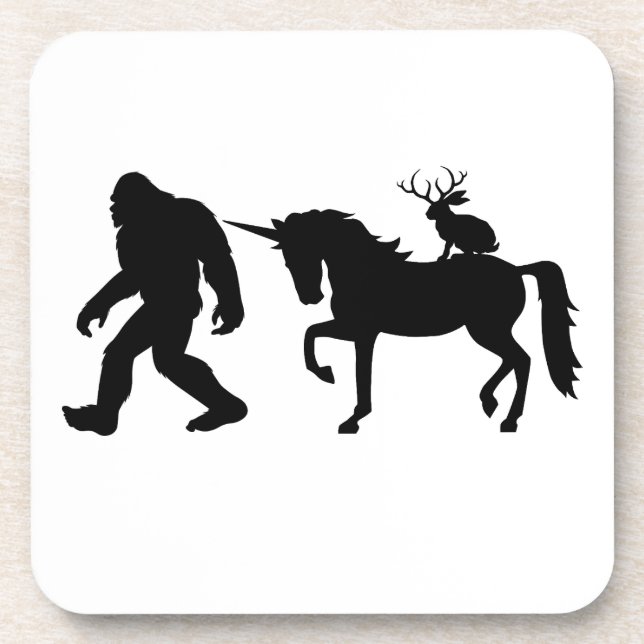 Einhorn, Bigfoot, Jackalope Getränkeuntersetzer (Vorderseite)