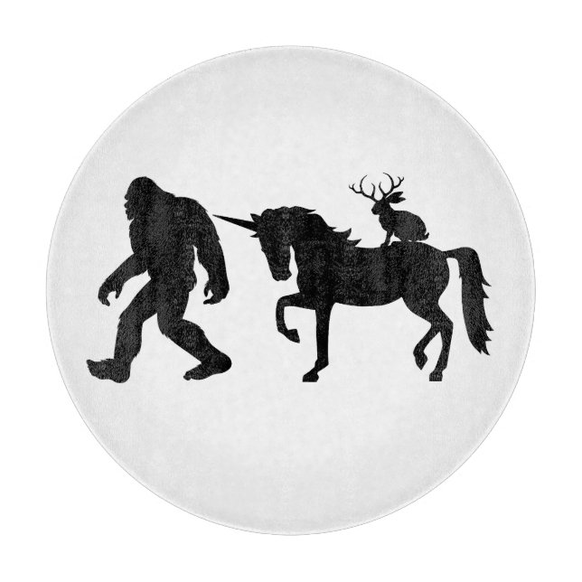 Einhorn, Bigfoot, Jackalope Schneidebrett (Vorderseite)