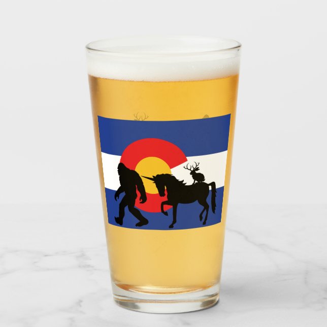 Einhorn, Bigfoot und Jackalope Glas (Vorne (Gefüllt))