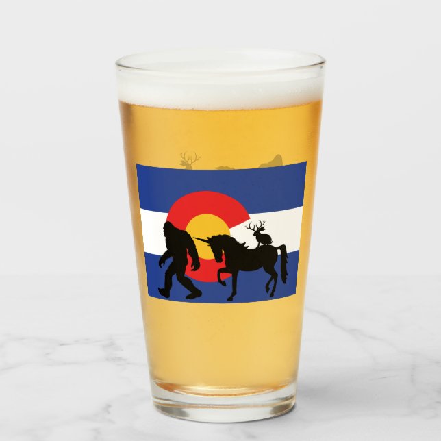 Einhorn, Bigfoot und Jackalope Glas (Vorne (Gefüllt))