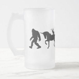 Einhorn, Bigfoot und Jackalope Mattglas Bierglas