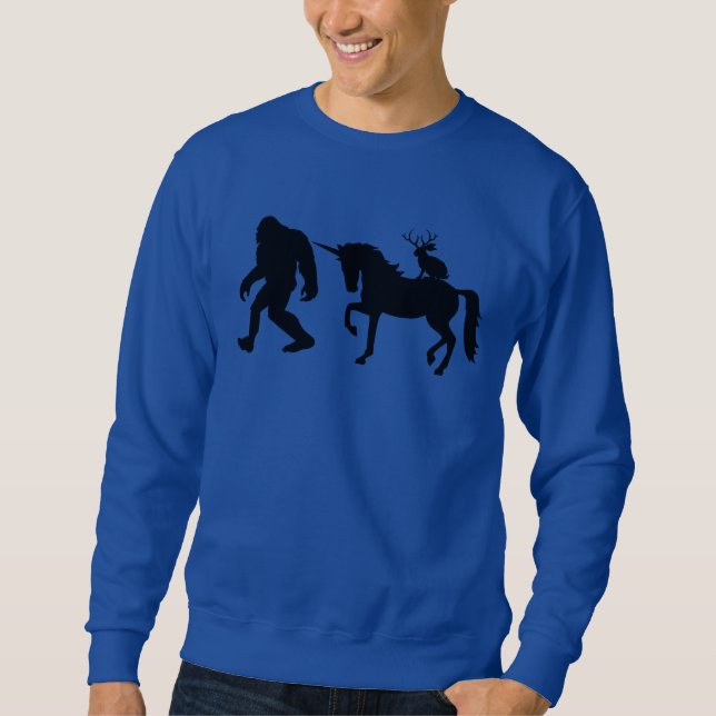 Einhorn, Bigfoot und Jackalope Sweatshirt (Vorderseite)