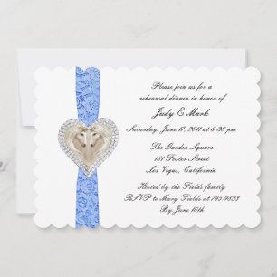 Einhorn Blau Spitze Hochzeitsprobe Dinner Einladun Einladung