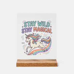 Einhorn Bleib Wild Bleib Magisch Trend Produkt Gra Acrylschild