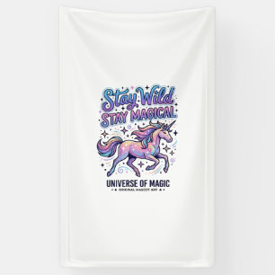 Einhorn Bleib Wild Bleib Magisch Werbe Typografie Banner