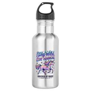 Einhorn Bleib Wild Bleib Magisch Werbe Typografie Edelstahlflasche