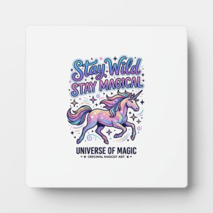 Einhorn Bleib Wild Bleib Magisch Werbe Typografie Fotoplatte
