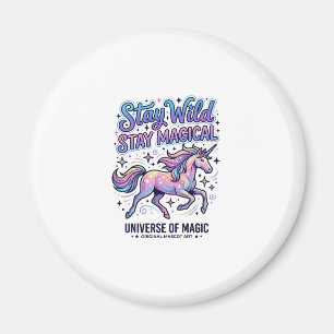 Einhorn Bleib Wild Bleib Magisch Werbe Typografie Magnet