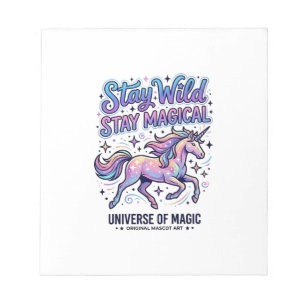 Einhorn Bleib Wild Bleib Magisch Werbe Typografie Notizblock