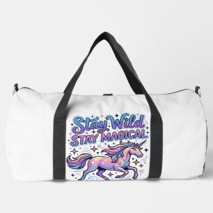 Einhorn Bleib Wild Bleib Magisch Werbegrafiken Duffle Bag