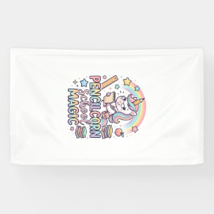 Einhorn Bleistiftcorn Schule Magie Liebenswerter A Banner
