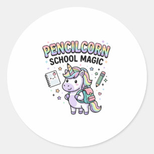 Einhorn Bleistiftstiel Schule Magie Charmante Merc Runder Aufkleber