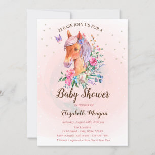 Einhorn Blumen Sterne Baby Shower Einladung