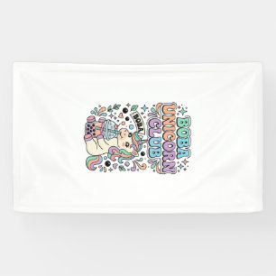 Einhorn Boba Einhorn Club Kawaii Schriftzug Design Banner