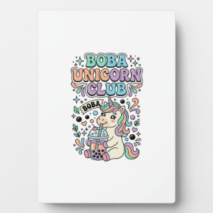 Einhorn Boba Einhorn Club Kawaii Schriftzug Design Fotoplatte