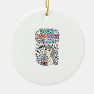 Einhorn Boba Einhorn Club Kawaii Schriftzug Design Keramik Ornament