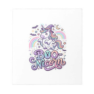 Einhorn Boo-Einhorn Premium Vektor Vektordesign_1 Notizblock