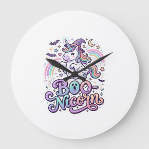 Einhorn Boo-nicorn Premium Vektor Vektordesign_1 Große Wanduhr