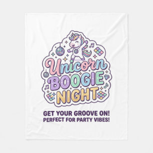 Einhorn Boogie Nacht Fette Typografie Grafik T-Shi Fleecedecke