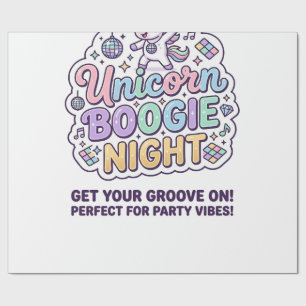 Einhorn Boogie Nacht Fette Typografie Grafik T-Shi Geschenkpapier
