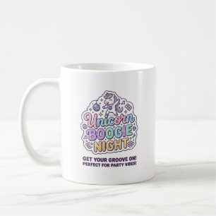 Einhorn Boogie Nacht Fette Typografie Grafik T-Shi Kaffeetasse
