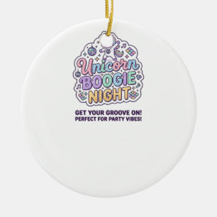 Einhorn Boogie Nacht Fette Typografie Grafik T-Shi Keramik Ornament
