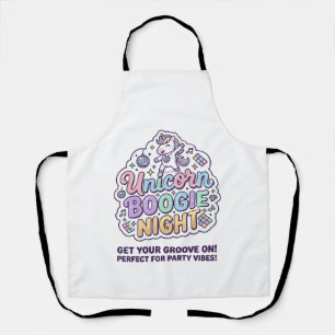 Einhorn Boogie Nacht Fette Typografie Grafik T-Shi Schürze