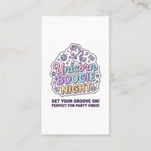 Einhorn Boogie Nacht Fette Typografie Grafik T-Shi Visitenkarte
